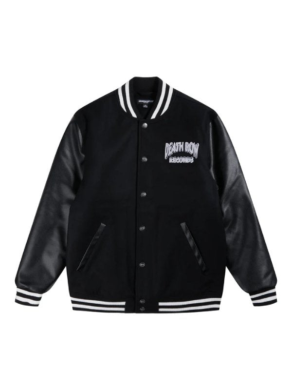 Snoop Dogg Death Row Records Chair Logo Black Varsity Jacket