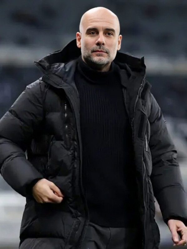 Pep Guardiola Puffer Hooded Black Jacket