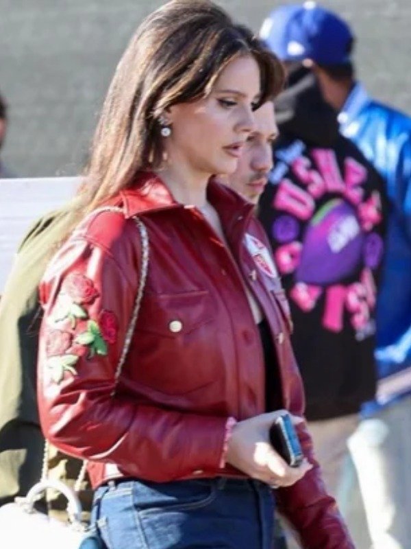 Lana Del Rey 49ers Red Leather Jacket