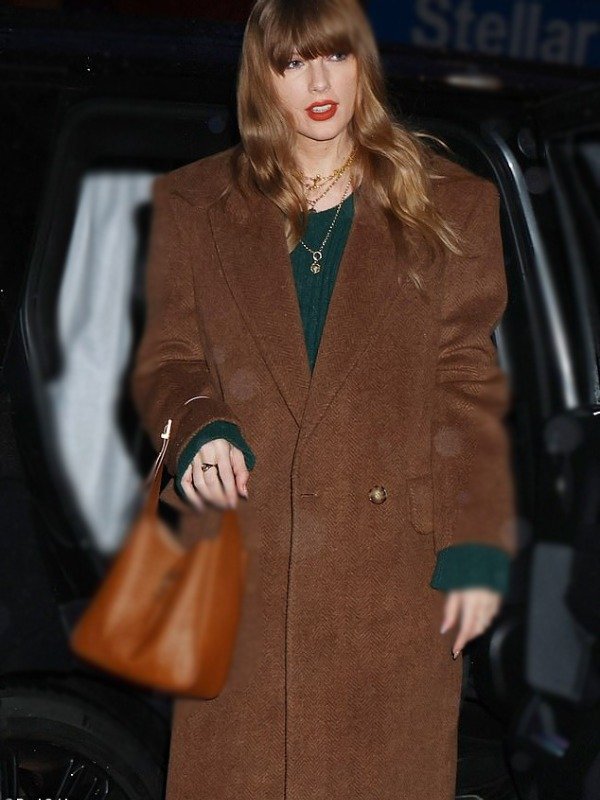 Taylor Swift Chic NYC Brown Long Coat