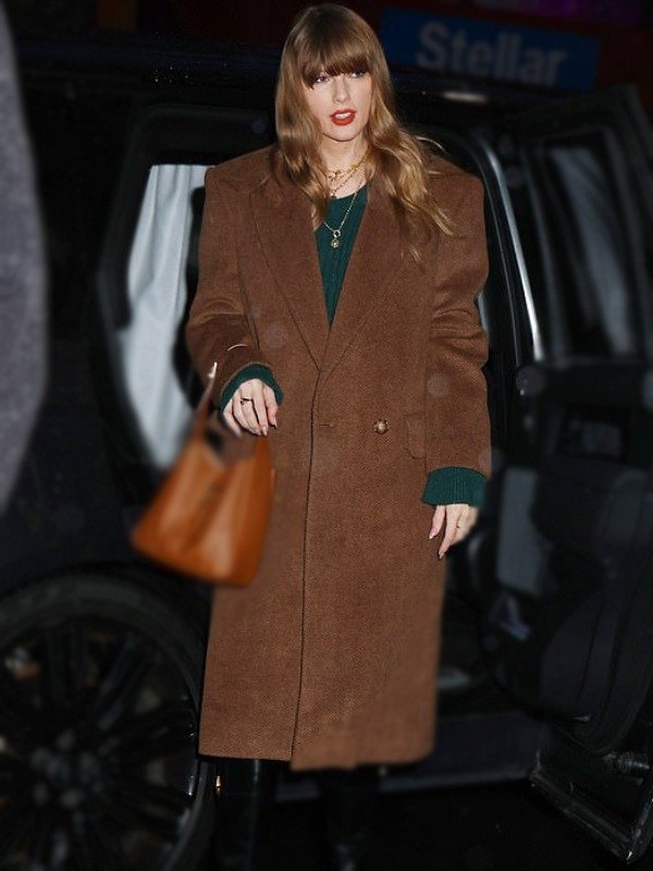 Taylor Swift Chic NYC Brown Long Coat