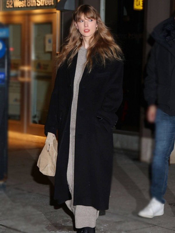 Taylor Swift Oversize NYC Long Black Coat