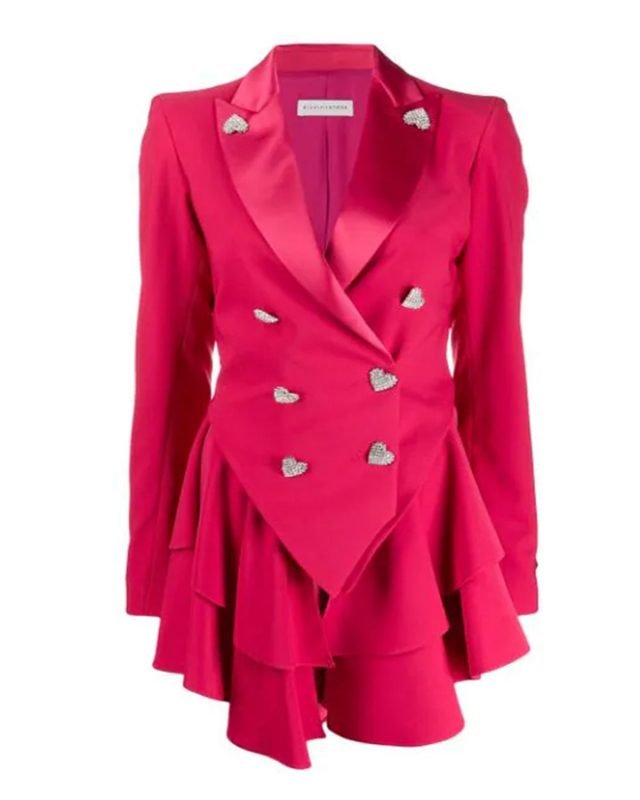 Ted Lasso Keeley’s Pink Heart Button Blazer