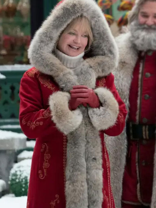 Mrs. Claus The Christmas Chronicles 2 Red Wool Coat - PINESMAX