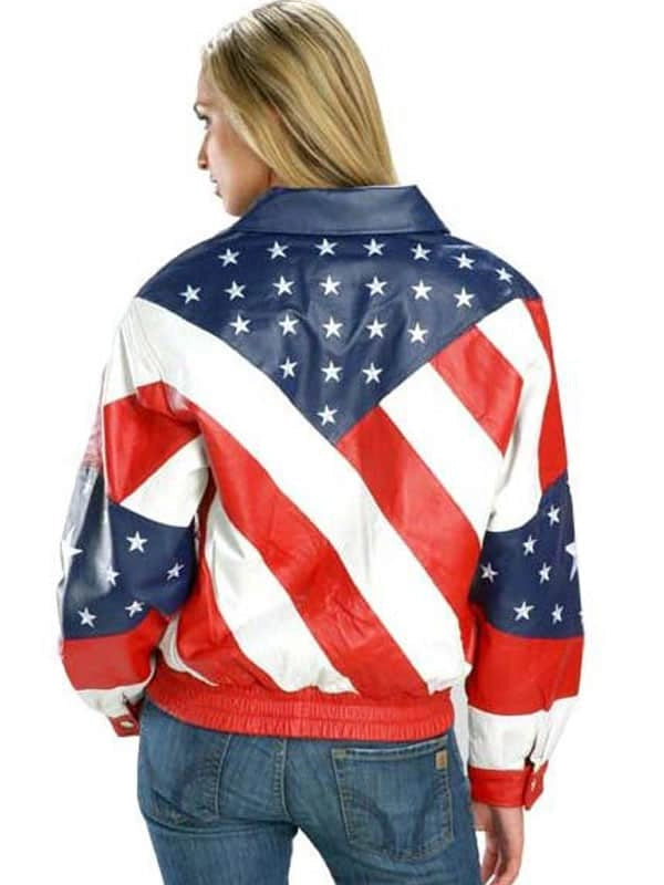 American Flag Leather Jacket - PINESMAX