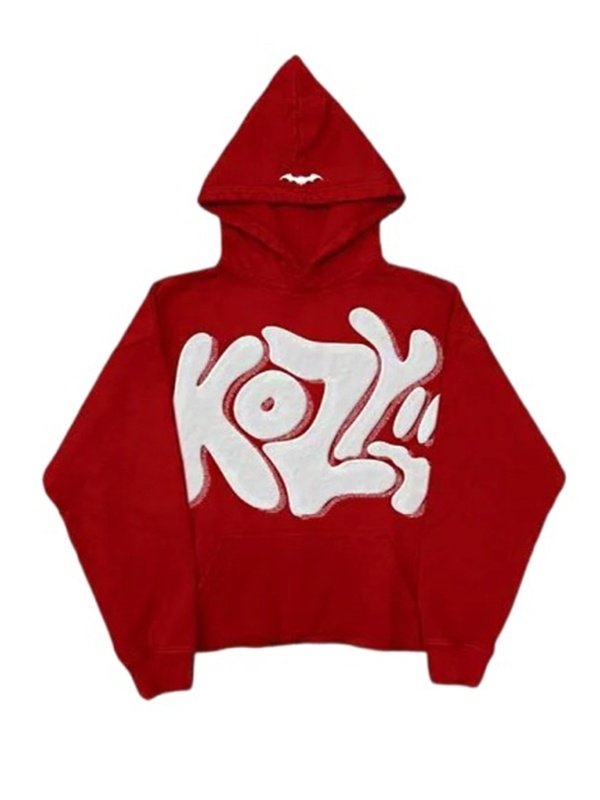 Y2k Kozy Red Pullover Hoodie - PINESMAX