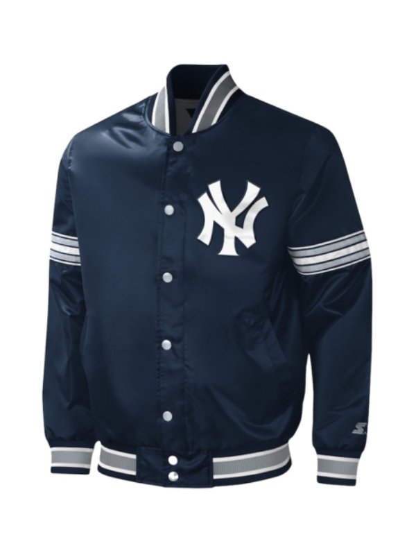 Yankees New York Satin Blue Baseball Jacket