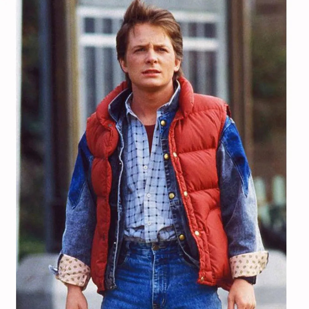 Back To The Future Marty Mcfly Puffer Vest - PINESMAX