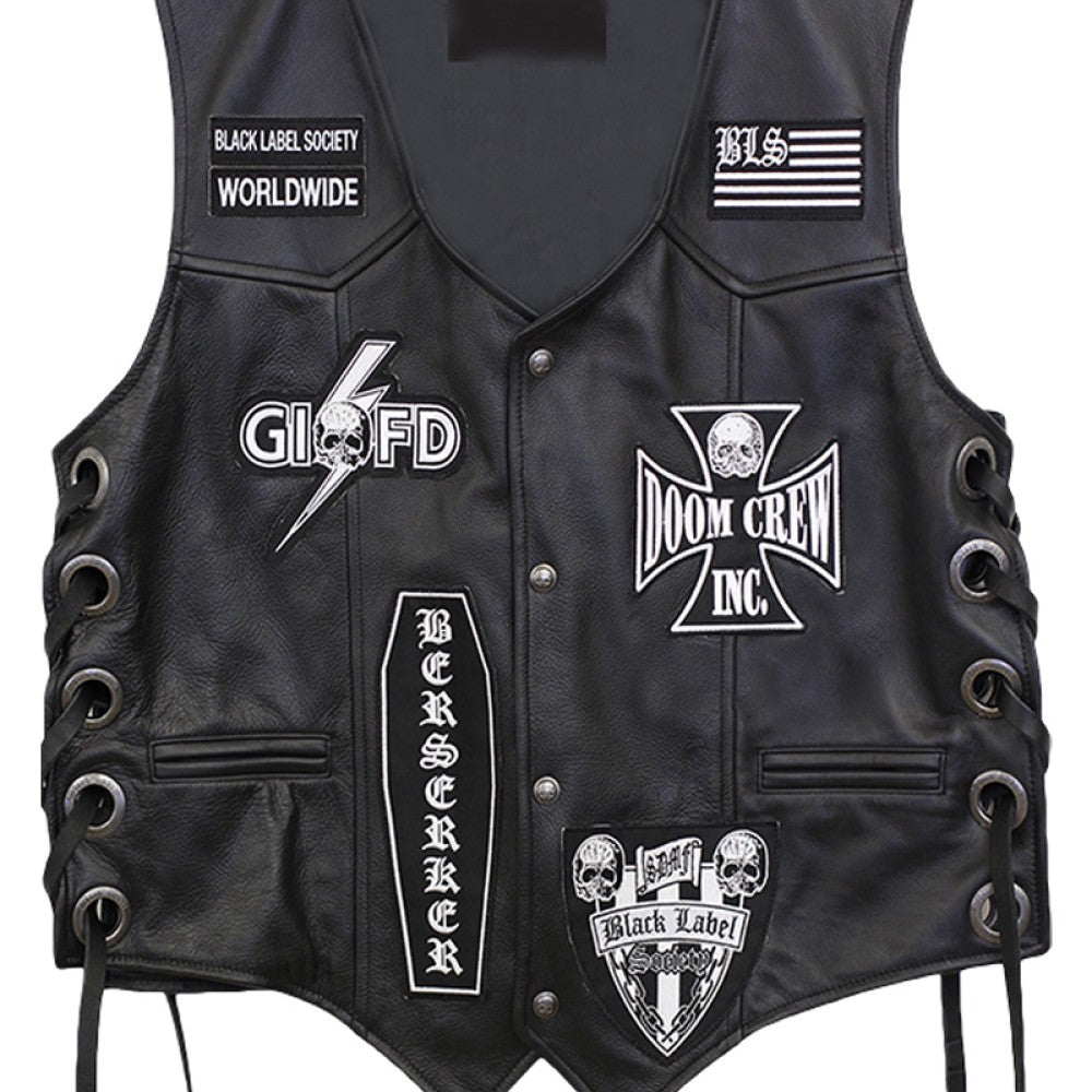 Black Label Society Leather Vest - PINESMAX
