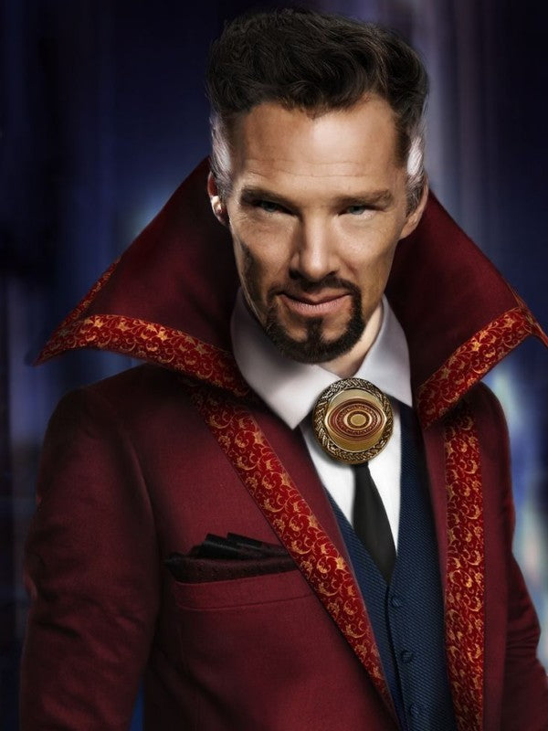 Doctor Strange Benedict Cumberbatch Red Wool Coat - PINESMAX