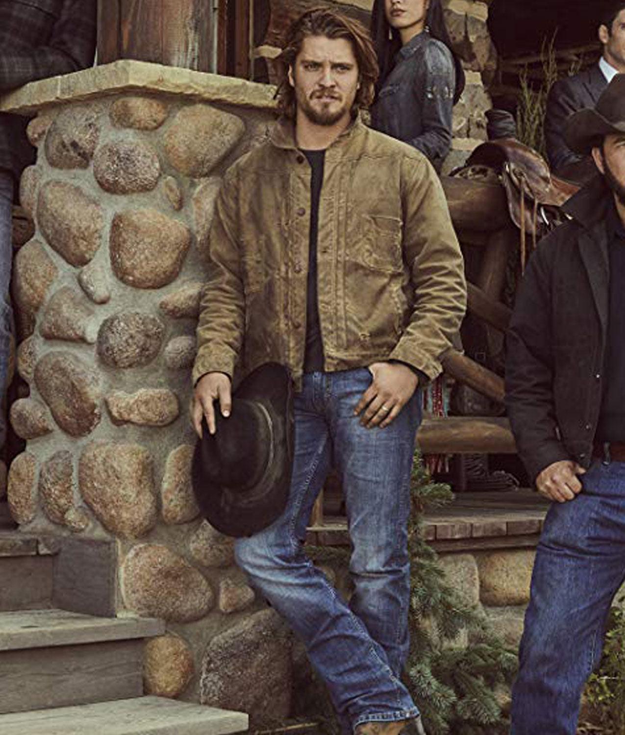 Luke Grimes Yellowstone Kayes Dutton Leather Jacket - PINESMAX