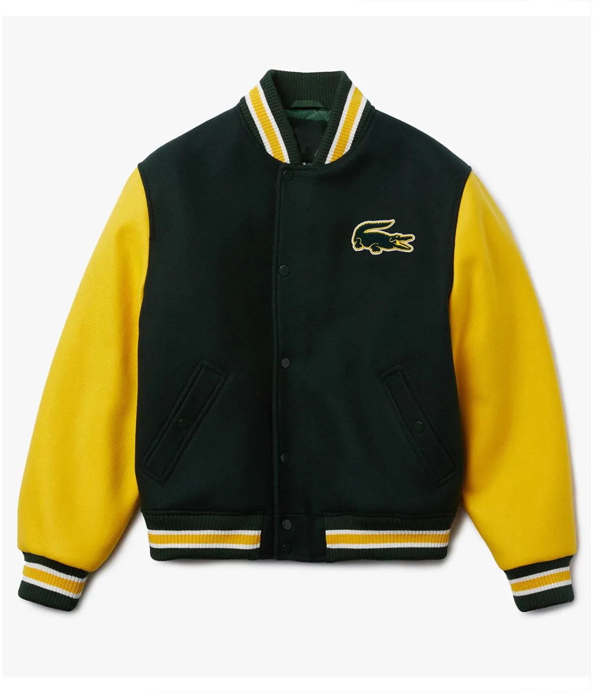 Lacoste Live Two-Tone Varsity Jacket - PINESMAX