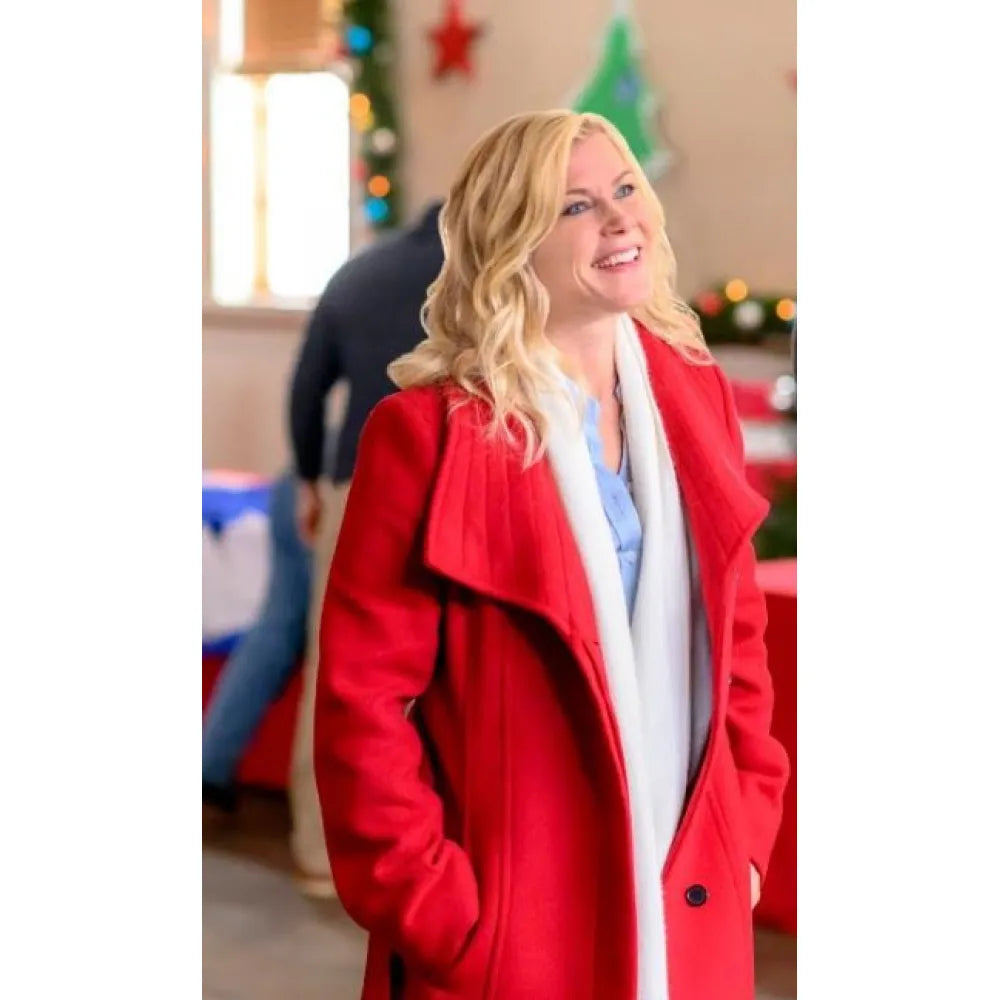 A Magical Christmas Village Alison Sweeney Red Coat - PINESMAX
