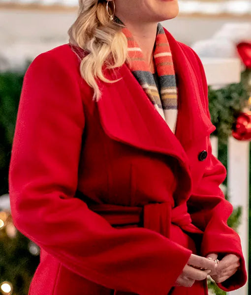 A Magical Christmas Village Alison Sweeney Red Coat - PINESMAX