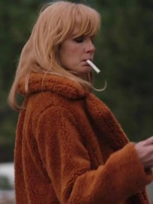Beth Dutton Orange Fur Coat Yellowstone - PINESMAX