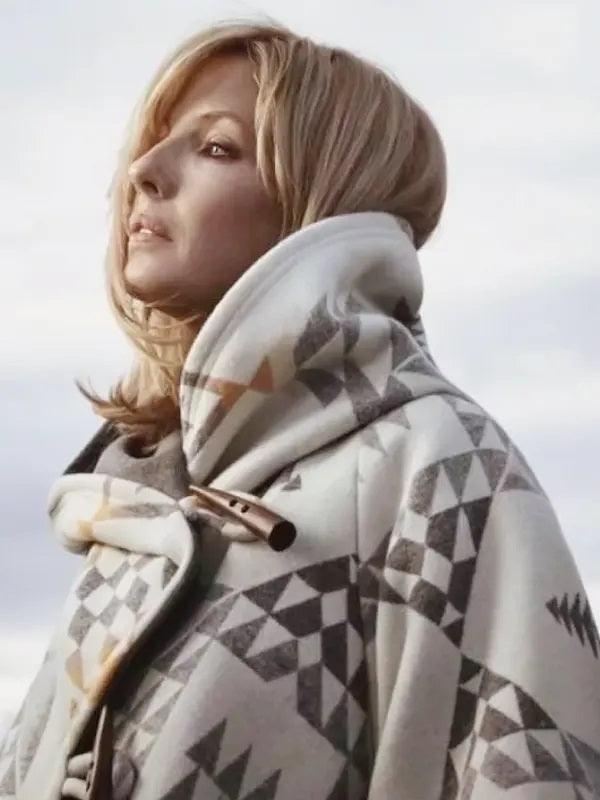 Yellowstone Beth Dutton White Poncho Cloak Coat - PINESMAX