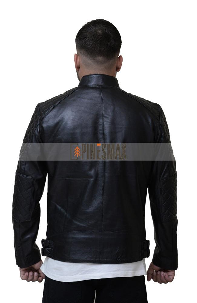 Henry Black Leather Jacket For Men, Warm Black Leather Jacket for Men - PINESMAX