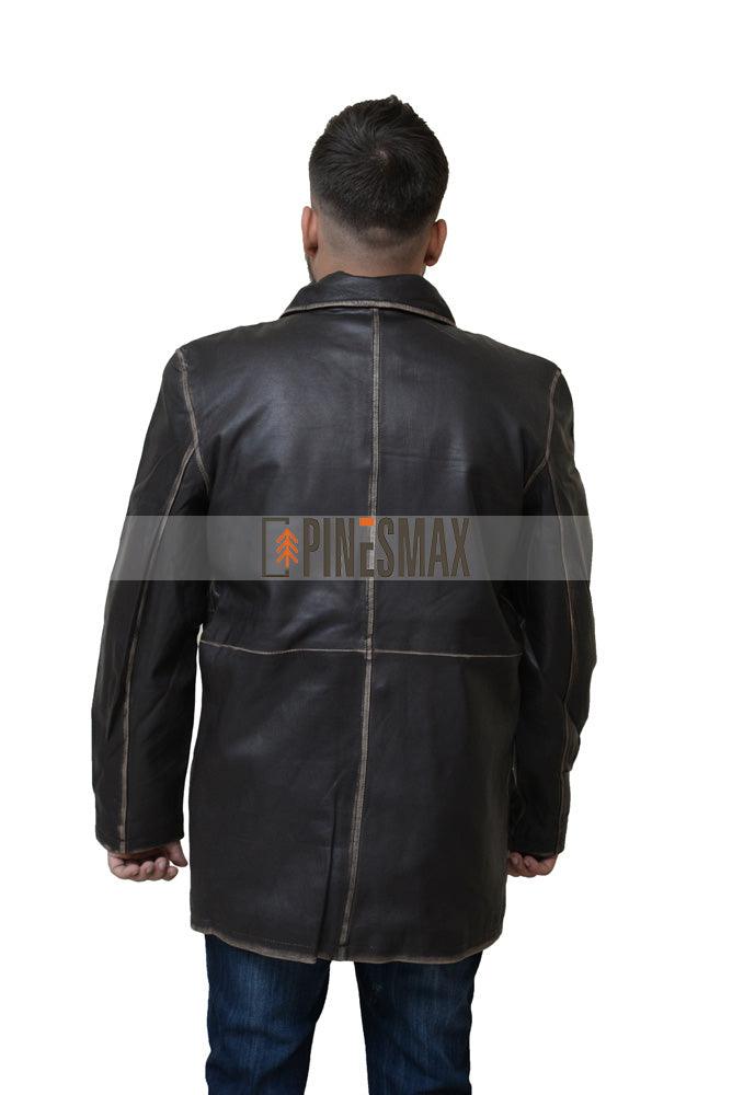 Winchester Brown Stylish Leather Coat for Men - PINESMAX