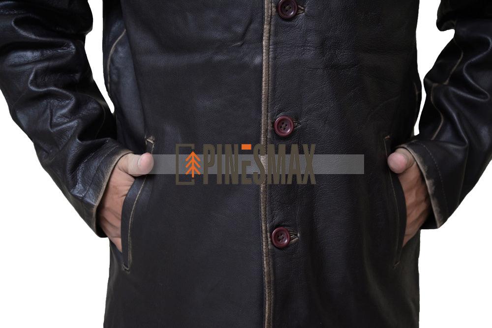 Winchester Brown Stylish Leather Coat for Men - PINESMAX