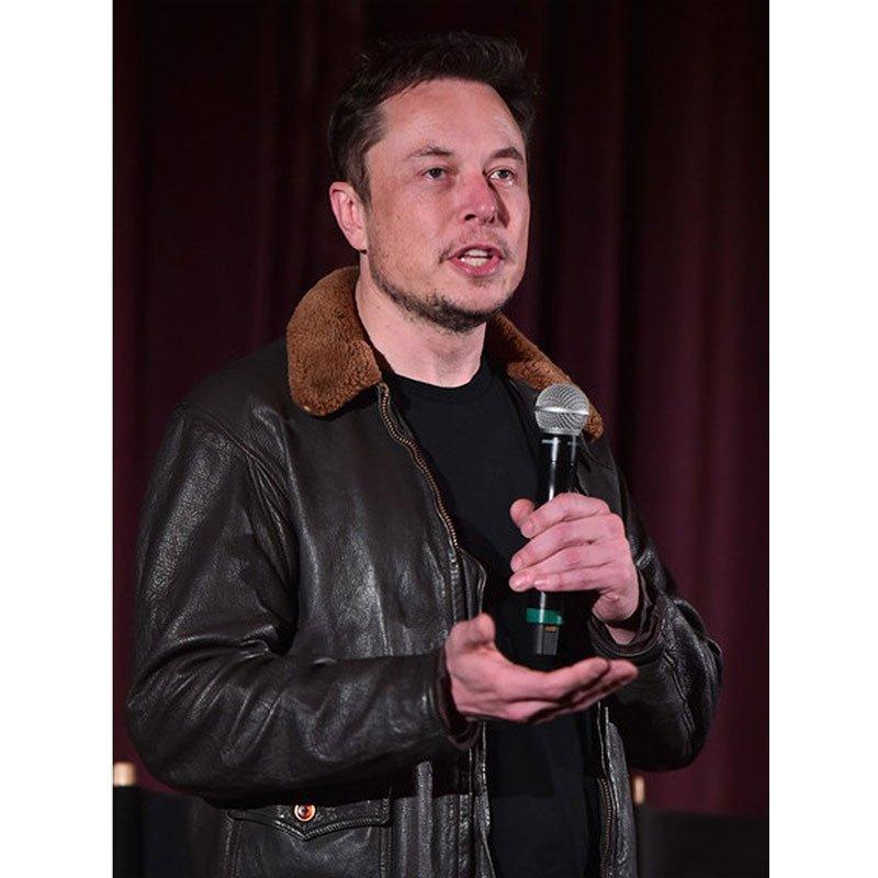 Elon Musk Winter Shearling Leather Jacket - PINESMAX