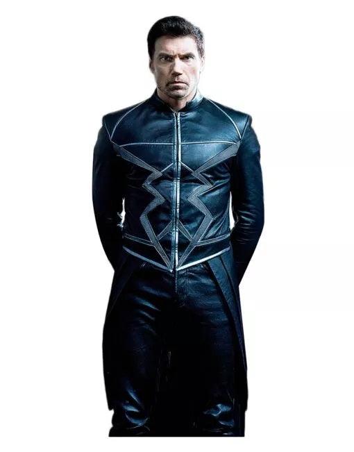 Inhumans Black Bolt Black Leather Coat - PINESMAX