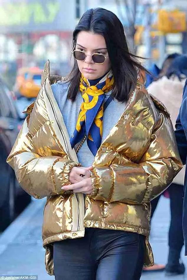 Kendall Jenner Golden Puffer jacket - PINESMAX