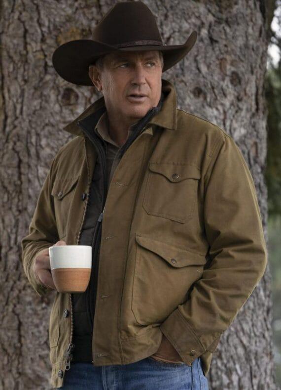 Yellowstone Kevin Costner Brown Cotton Jacket - PINESMAX