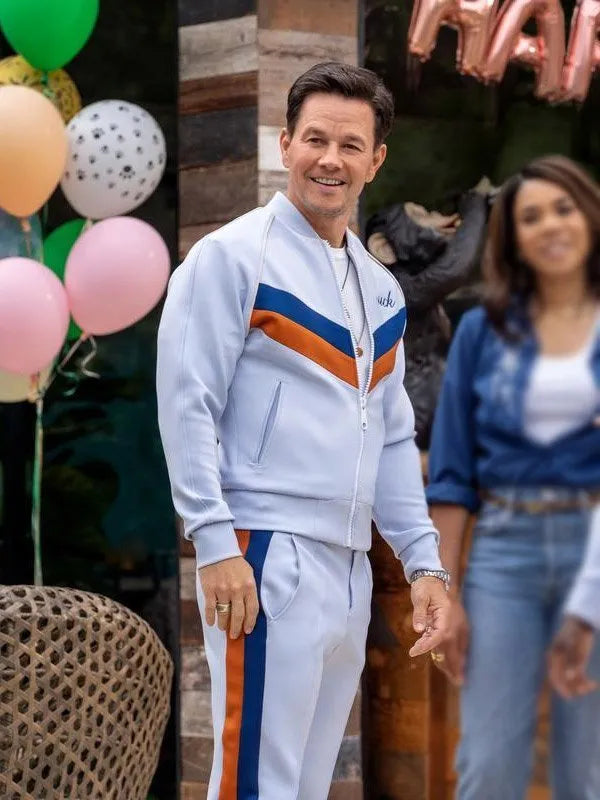 Me Time Mark Wahlberg White Tracksuit - PINESMAX