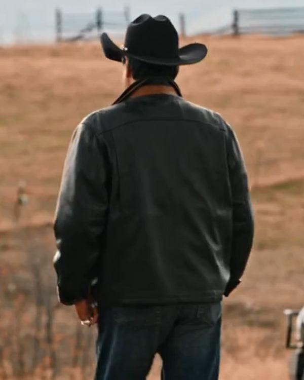 Gil Birmingham Black Leather Jacket Yellowstone Season 4 - PINESMAX