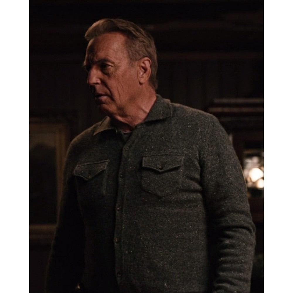 John Dutton Grey Wool-Blend Cardigan Yellowstone Season 4 - PINESMAX
