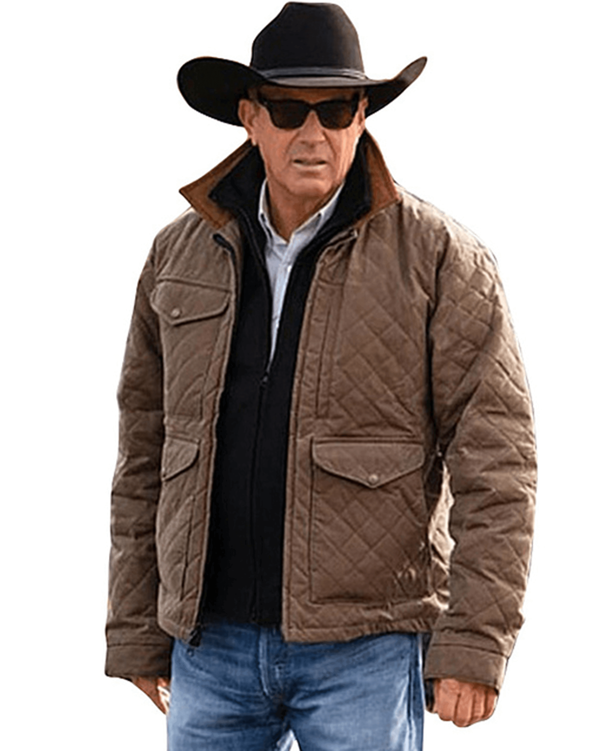 Men Kevin Costner Quilted Jacket Yellowstone Season 4 | John Dutton Yellowstone Jacket - PINESMAX