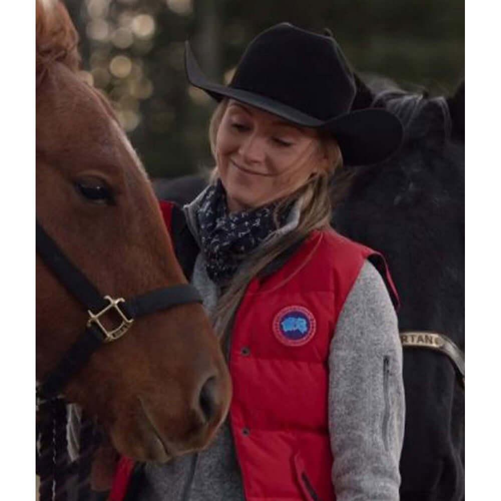 Amber Marshall Heartland Quilted Down Red Vest - PINESMAX