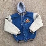 90s Xxxtentacion Winnie The Pooh Varsity Denim Jacket - PINESMAX