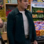 A Family Affair 2024 Zac Efron Black Suede Leather Jacket