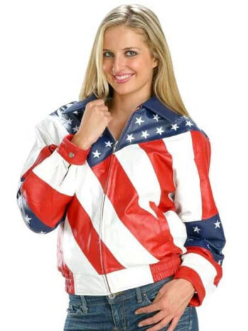 American Flag Leather Jacket - PINESMAX