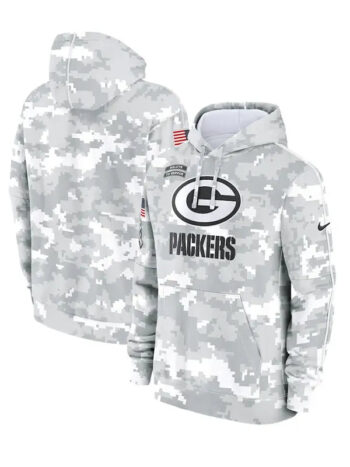 Arctic Camo 2024 Green Bay Packers Salute to Service Hoodie