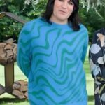 Bake Off Noel Fielding Blue Zebra Print Sweater