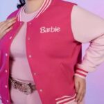 Barbie Embroidered Pink Varsity Jacket - PINESMAX