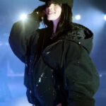 Coachella-2023-Billie-Eilish-Black-Hooded-Puffer-Jacket