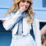 Coachella-2024-Sabrina-Carpenter-Cropped-Blue-and-White-Leather-Jacket