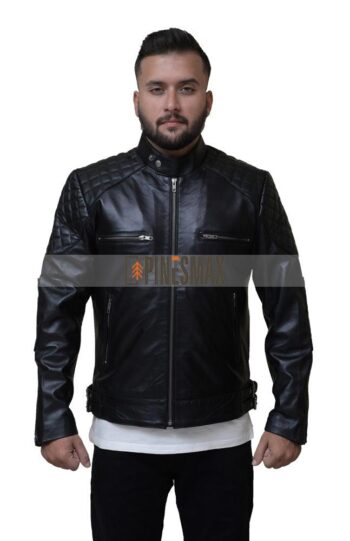 Henry Black Leather Jacket For Men, Warm Black Leather Jacket for Men - PINESMAX