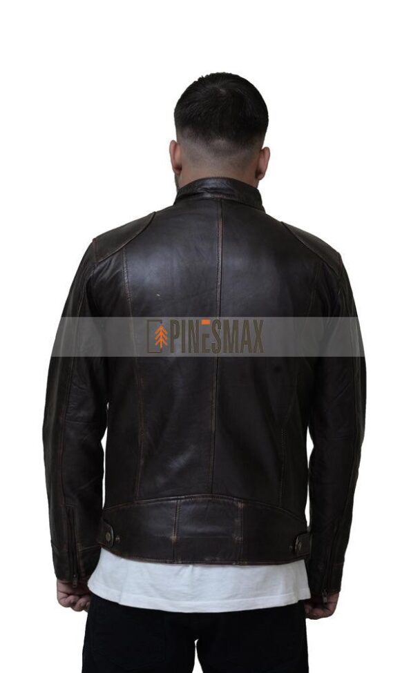 Robert Brown Genuine Leather Jacket For Men, Winter Leather Jacket For Men - PINESMAX