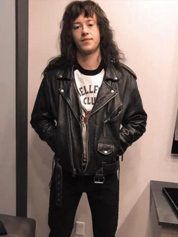 Brando Eddie Munson Leather Biker Jacket Stranger Things - PINESMAX