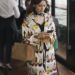 Emily in Paris Emily Cooper Multicolor Cotton Trench Coat