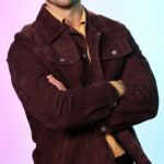 Gary Johnson Hit Man 2024 Brown Suede Jacket