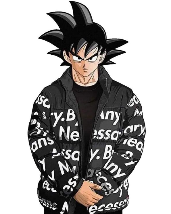 Goku Drip Black Puffer Jacket - PINESMAX