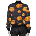 Halloween-Pumpkin-Print-Bomber-Jacket
