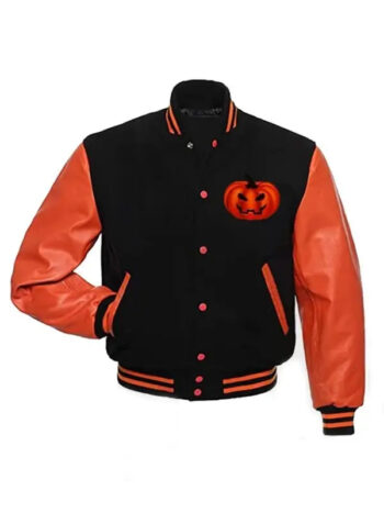 Happy Halloween Varsity Bomber Jacket - PINESMAX