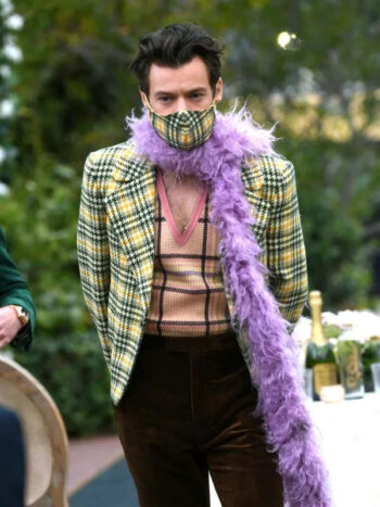 Harry Styles Grammys 2021 Checkered Blazer - PINESMAX