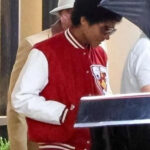 Jaafar Jackson Michael 2025 Red Varsity Jacket